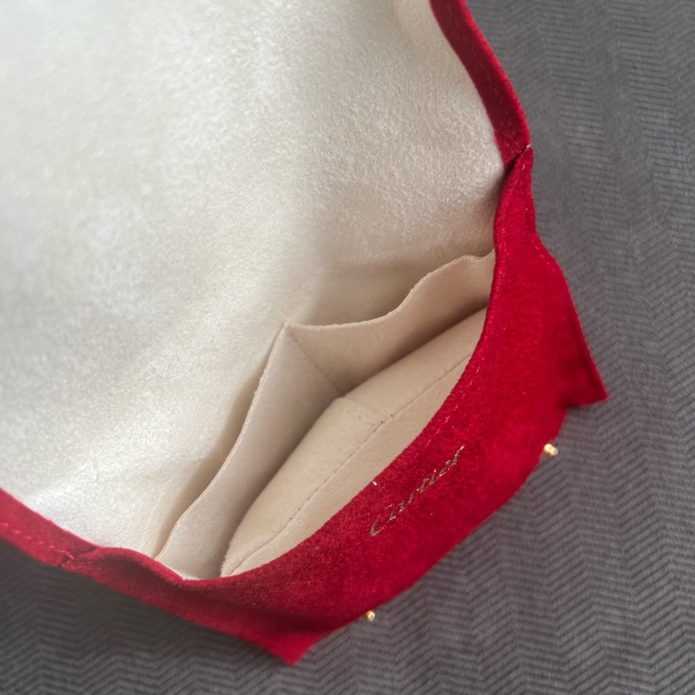 New Cartier Red Felt Love Bracelet Travel Pouch for Accessories and Jewelry - Picture 5 of 10